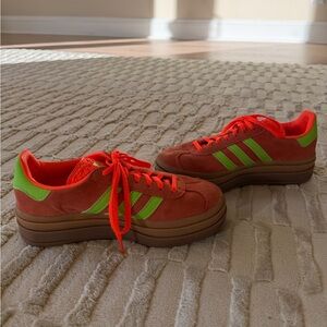 Platform Adidas Gazelle Bold Solar Orange Solar Green